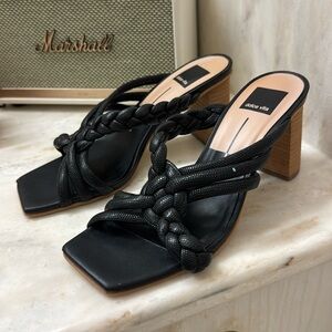 Dolce Vita black braided wedge heels